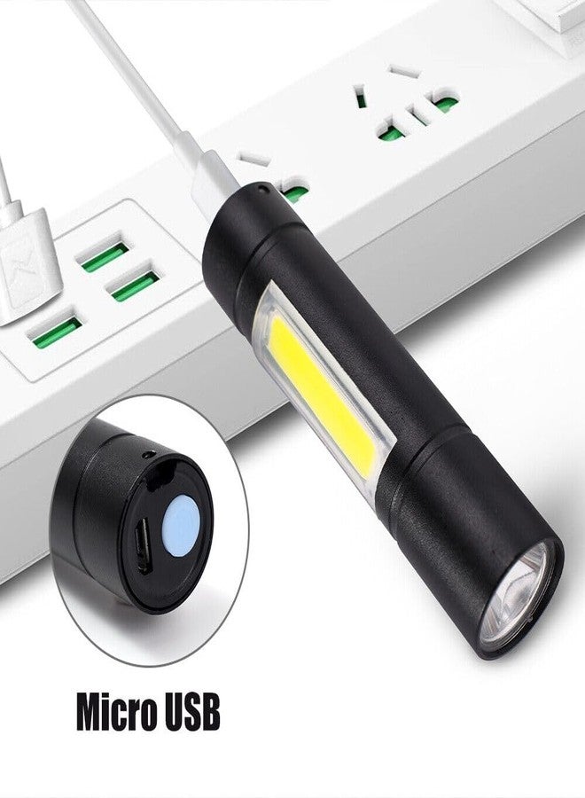 ECOSKY مصباح يدوي LED صغير الحجم قابل لإعادة الشحن عبر منفذ USB من إيكوسكاي، مزود بحافظة عملية، لون أسود. (أسود: قابل لإعادة الشحن) - Image 5